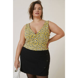 NWT Anthropologie‎ Maeve Button Side Tank Top Size M Floral